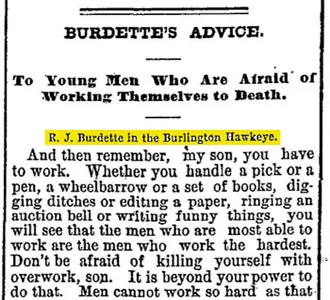 advice to young men burdette